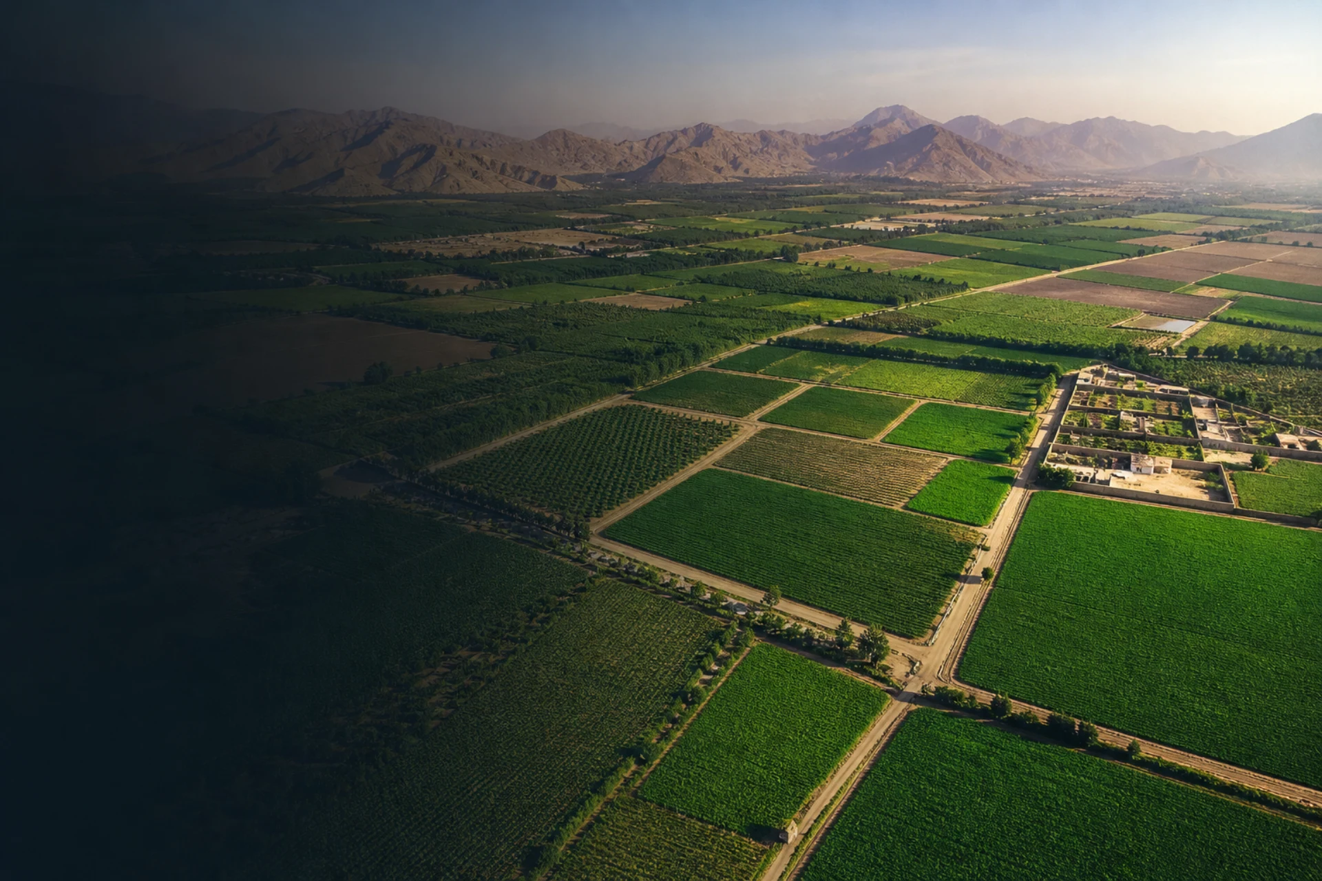 Vista panorámica de terrenos en el valle de Huaral